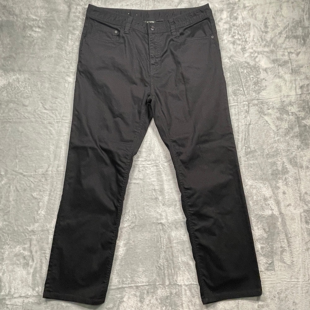 prAna Slim Fit Pants Mens 36x30 Black Organic Cotton Stretch Chino Trouser